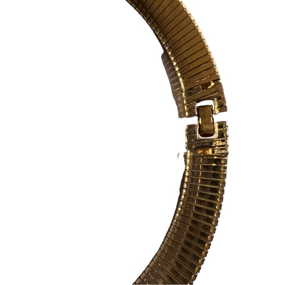 Ellen Kiam Signed Omega Comb Teeth Gold Tone Collar - Picture 8 of 13